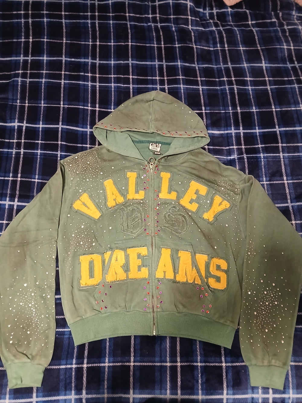 Valley Dreams Green Zip-Up Hoodie